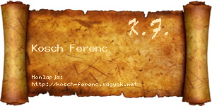 Kosch Ferenc névjegykártya