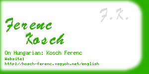 ferenc kosch business card